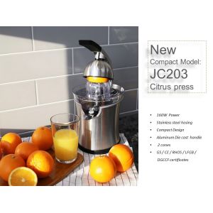 Buy cheap JC203 160W Stainless Steel Compact Citrus Press with Aluminmum Diecast Handle from wholesalers