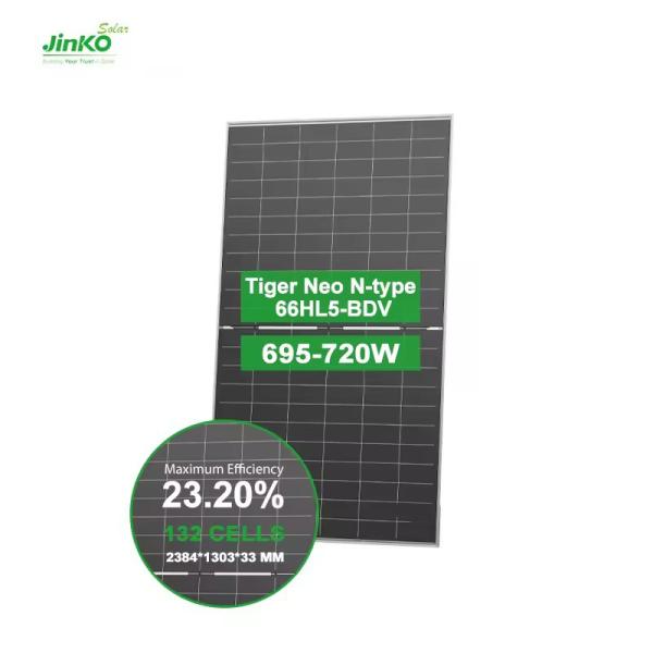 Half Cut Mono Photovoltaic Solar Panel 700w N Type HJT Bifacial Power Tolerance