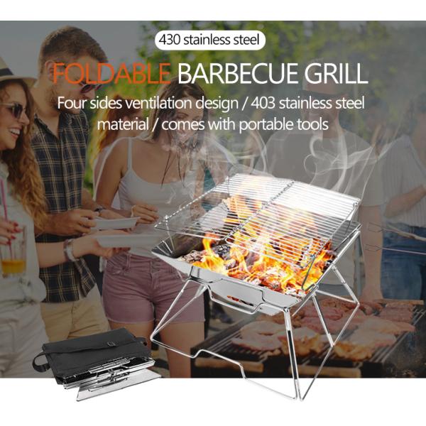 Liftable Foldable Stainless Steel Barbecue Grill