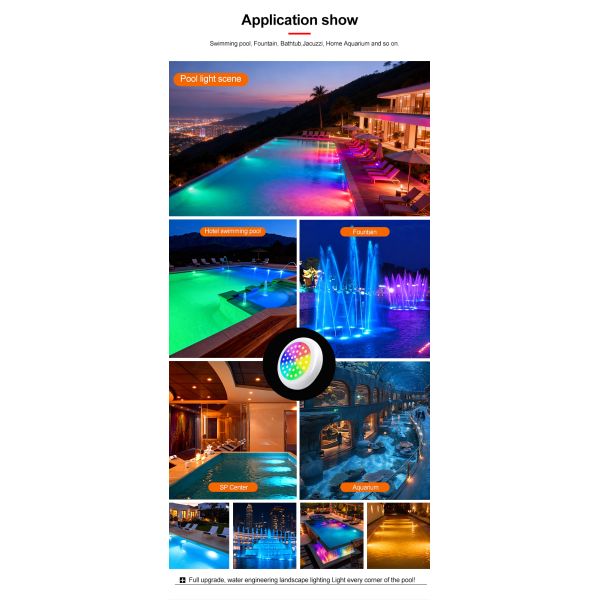Underwater Swimming Pool Light 12Volt Input ABS Material Waterproof 3in1RGB Color Changing SMD 5050 LED