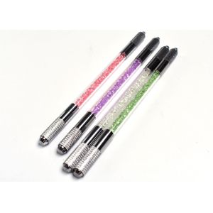 Shading Brows Eyebrow Permanent Makeup Pen With Crystal Dual Head 14 Cm