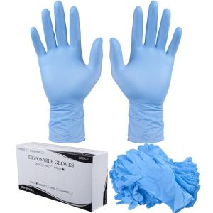 China Powdered-Free Nitrile Examination Gloves with Logo Printing and FDA Certification on sale