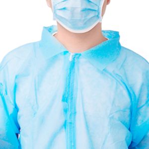 Cheap Disposable Lab Coats/ Lab Coat Jacket Disposable Light Blue With Elastic