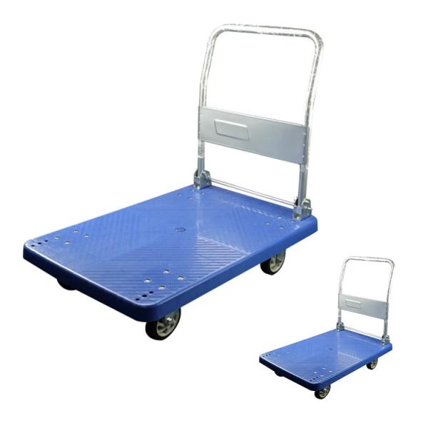 Quality 300kg Loading Blue Foldable Platform Trolley for sale