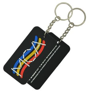 40MM Height PMS Color PVC Key Chain Double Single Side Flat Backing