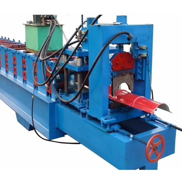 Aluminum Ridge Cap Metal Roofing Roll Forming Machine 8 - 12 M / Min Production
