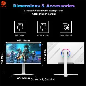 QHD IPS Panel Type 27 Inch Gaming Monitor 180Hz With RGB Lighting Adjustable