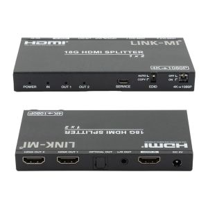 4K 2.0b 2 Port HDMI Splitter 4 HDCP 2.2COPY AUTO EDID Hdmi Audio Video Extract