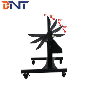 100kg Loading TV Mobile Cart With Motorized Height Adjustment 90 Degree Tilt