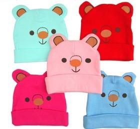 Cute colorful bear pattern cap snow cap sloppy beanie winter warm best gift for kids