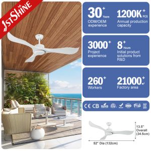 Outdoor Waterproof ABS Plastic Ceiling Fan With Remote Control