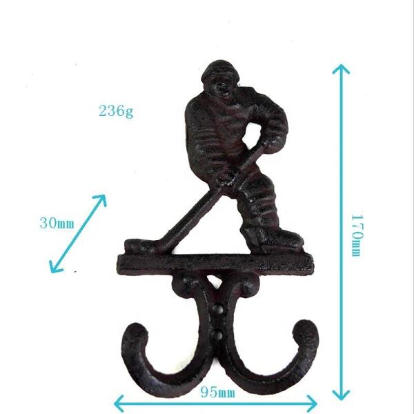 Quality Ice Hockey Rustic Cast Iron Coat Hooks Cast Iron Crafts for sale