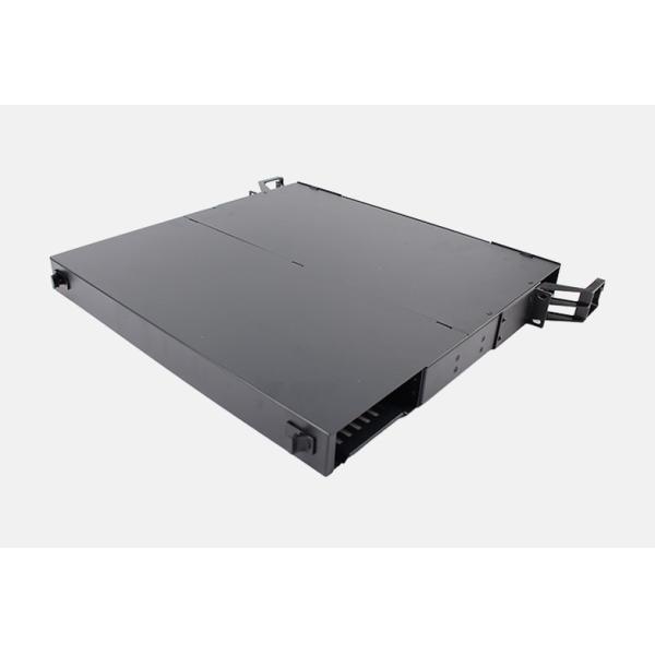 Black MPO Patch Panel 12 Ports Fiber Optic ODF 1U Rack Mount
