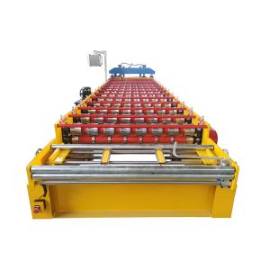 Steel Roofing 1000mm Sheet Metal Roll Forming Machines Plc Control