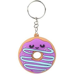 Custom Candy Colors PVC Key Chain Donut Cartoon PVC Rubber Keychain