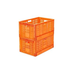 Custom Orange Mesh Style Foldable Stackable Plastic Crate for Agricultural