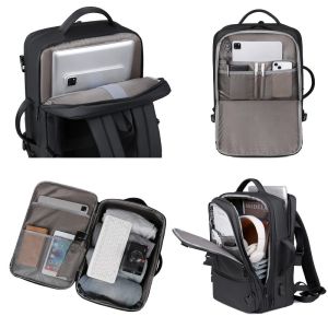 Business Travel Charging Anti-Theft Laptop Backpack with Geometric Pattern and