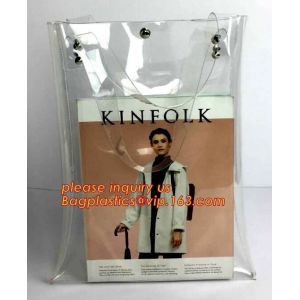 pvc shopping jelly bag promotional pvc duffle bag with handle, rope handle pvc