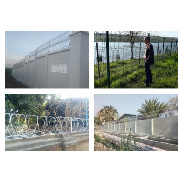 Concertina Flat Wrap Razor Wire Use On Top Of Fence Or Concrete Wall