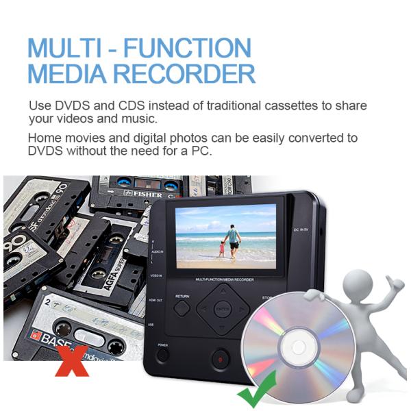 ODM LCD IPS DVD Media Recorder Burner Multifunction