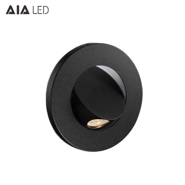 Modern Simple Design Circular Led Wall Light 3W COB Aluminum Recess Mounted Wall Lamp For Home Villa Hotel Sconces Light
