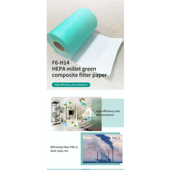 Green H13 Melt Blown Filter Fabric Polypropylene Melt Blown Non Woven Fabric