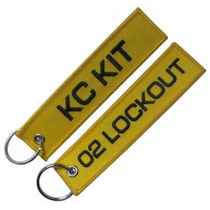 Colorful Embroidered Keychain 125*25MM Dry Cleanable Shrink Proof