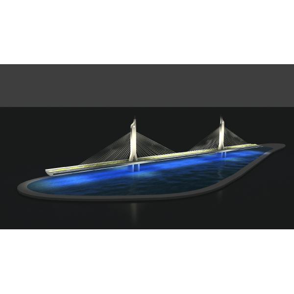 Wholesale Architectural Scale Model of a Modern Cable-Stayed Bridge with Illuminated Design from china suppliers
