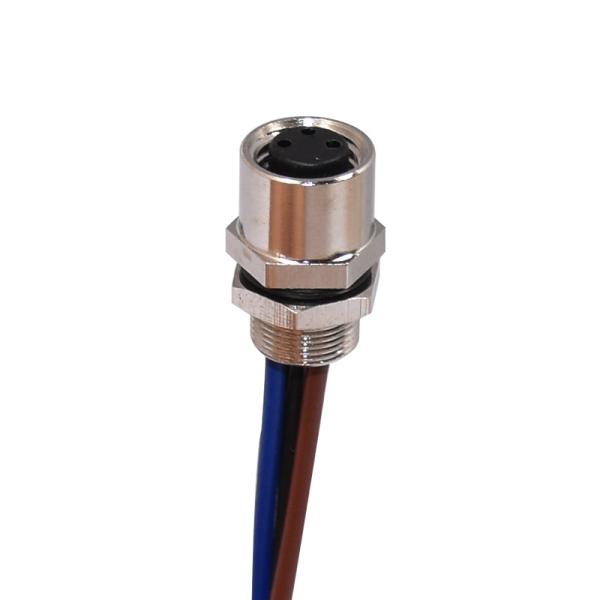 Quality TPU GF M8 M12 Waterproof Panel Mount Connector Straight 3p 4p 5p 8p Rigoal With Pigtail for sale