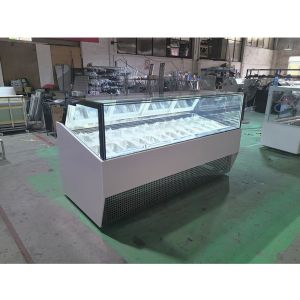 Frost Free Countertop Glass Ice Cream Showcase With Back Sliding Door