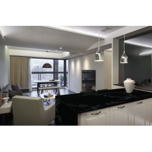 Artificial Black Calacatta Quartz Stone With Bathroom Commercial