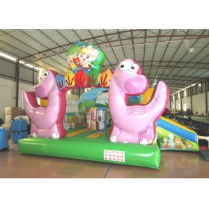 Inflatable Dinosaur Baby Bouncy Castle , Quadruple Stitching Toddler Jumping