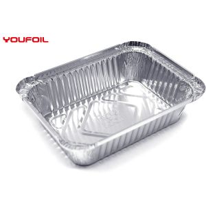 Recycled Aluminium Foil Food Container Rectangular Aluminum Tray OEM