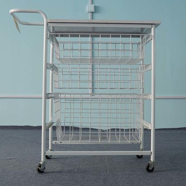 Quality Multi Useness Custom Display Racks Logistics Tool Trolley With Wire Basket Drawer for sale