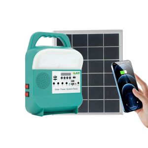 9W Solar Power Lighting Kit LED Bulbs Wall Portable Station Phone Charger SRE