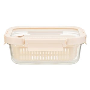 Stackable Airtight Glass Food Container 1050ml with Vented Lid