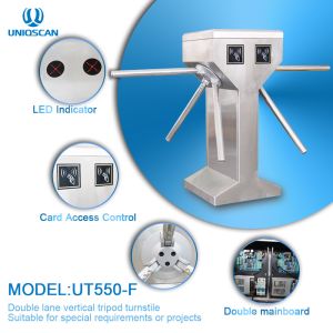 550mm Channel 2 Lanes Vertical Tripod Turnstile Gate