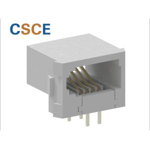 CSCE UK KW Six Contacts Custom RJ11 Phone Jack 90 Degree ISO14001