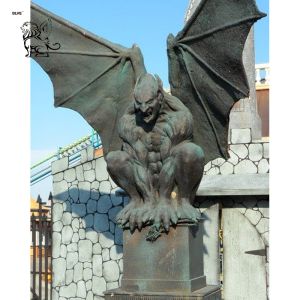 Bronze Gargoyle Statue Sculpture Metal Monster Sculptures Medieval Buildings