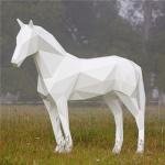 China Large Metal Horse Garden Animal Sculptures Realistic Geometry For City for sale