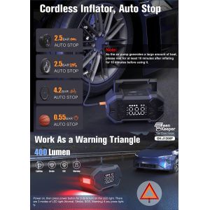 Multi-Function Car Booster Power Bank Jump Starter with Air Compressor and USB