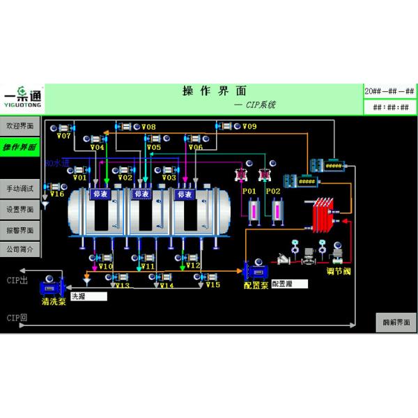 3000L 20T/H Pump CIP Washing System SUS316 For Milk Processing Line