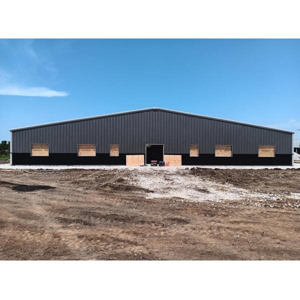 Light Steel Structure Storage Warehouse Portal Frame With Color Steel Sheet