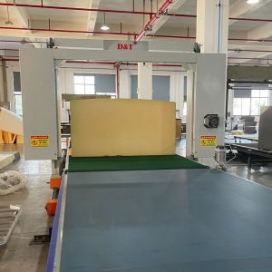 Automatic Polyurethane Foam Cutter For Sponge Sheet High Speed Horizontal Foam