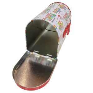 Metal Mini Tin Mailbox Toy Container With Raised Signal Flag Food Gift Storage