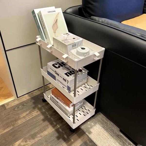 Folding Waterproof Kitchen Storage Trolley , Multifunction Rolling Cart