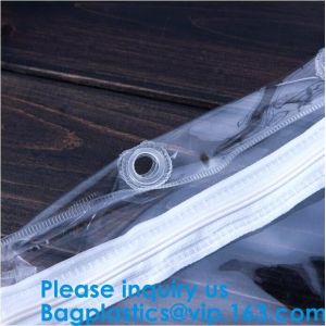 Custom Frosted Opp Pvc Black Zipper Slider Packaging Clothing Bag With Your Logo