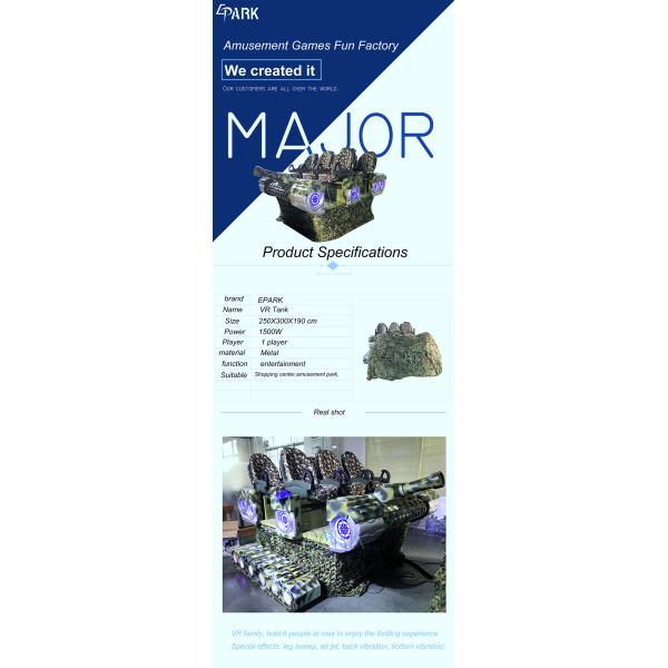 Electric / Hydraulic 9d Virtual Reality Simulator / Vr Tank Cinema Shooting Games