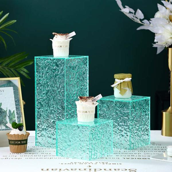 Custom Acrylic buffet Stand Buffet Riser iriddescent fancy wedding acrylic banquets catered food cakes Dessert display stand