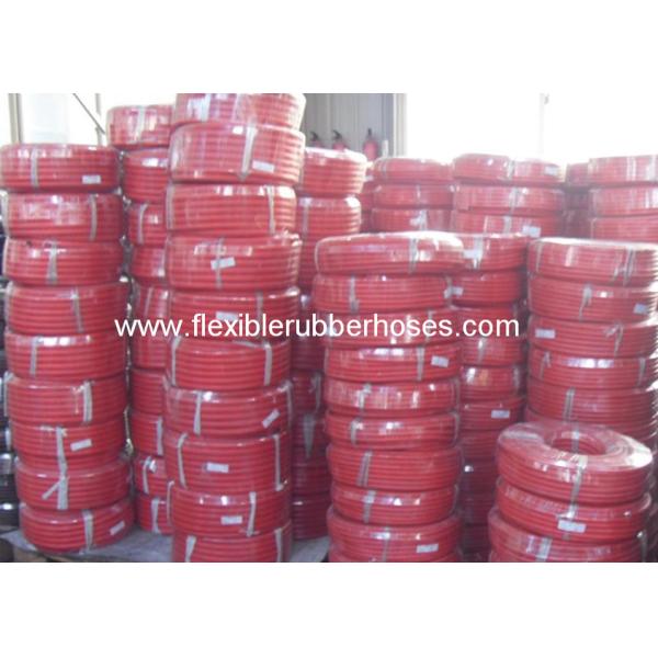 Red Groove Surface Rubber Air Hose , Recoil Air Hose ID 3 / 16" To 1"